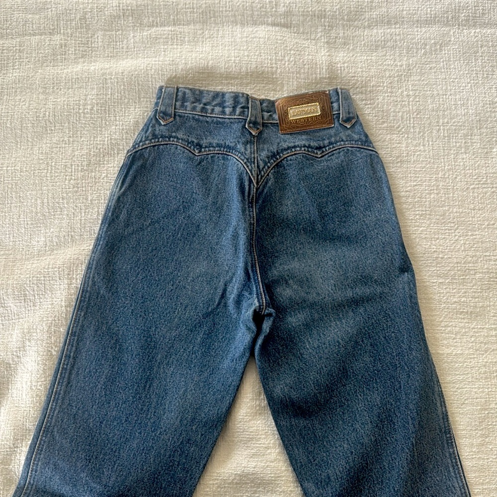 High Waisted Vintage Lawman Western Jeans Relaxed Fit Womens 24 inch waist